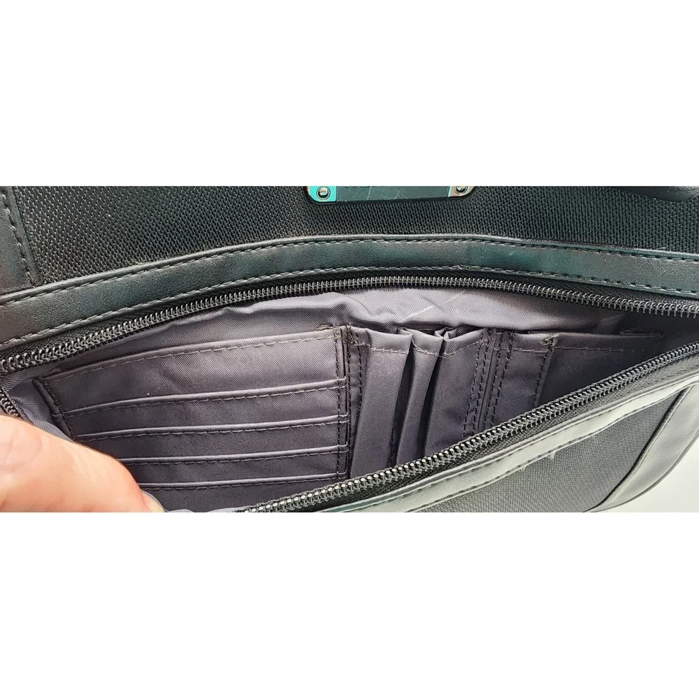 Kenneth Cole Reaction R-Tech Messenger Bag Mens Black Tech Tablet Case EXC